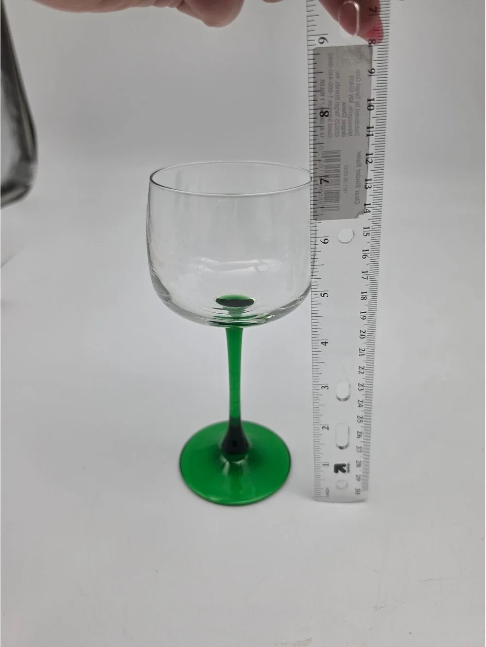 Set of 4 Vintage Green Stem Cocktail Glasses